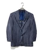 BEAMS Fビームスエフ）の古着「DI PRAY シルクリネン ストライプ ジャケット」｜ブルー