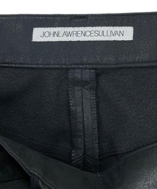 JOHN LAWRENCE SULLIVAN（ジョン ローレンス サリバン）JOHN LAWRENCE SULLIVAN (ジョン ローレンス サリバン) フェイクレザーパンツ/GRADATION FLOC PRINTED DENIM 5POCKET ブラック サイズ:42の古着・服飾アイテム