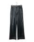 JOHN LAWRENCE SULLIVAN（ジョン ローレンス サリバン）の古着「フェイクレザーパンツ/GRADATION FLOC PRINTED DENIM 5POCKET」｜ブラック