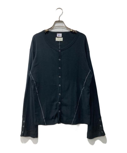 kooi（コーイ）kooi (コーイ) Robert P.Miller (ロバートピーミラー) STITCH PANEL RIBBED CARDIGAN/ニットカーディガン ブラック サイズ:2の古着・服飾アイテム