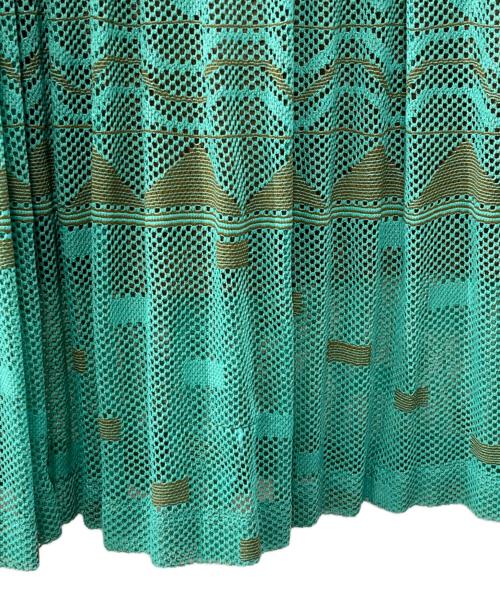 PLEATS PLEASE（プリーツプリーズ）PLEATS PLEASE (プリーツプリーズ) 総柄プリーツスカート グリーン サイズ:3の古着・服飾アイテム