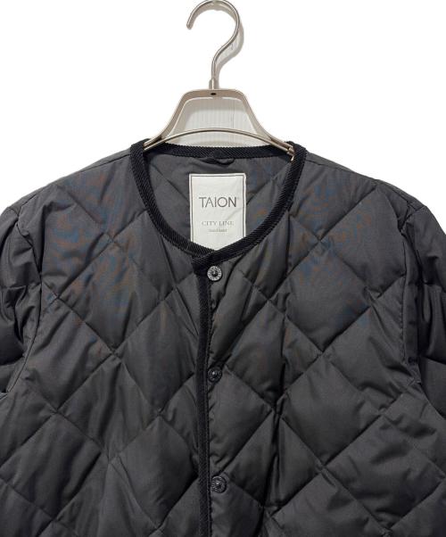 TAION（タイオン）TAION (タイオン) ノーカラーキルティングコート ブラック サイズ:Ｓの古着・服飾アイテム
