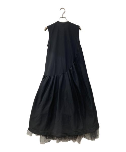 COMME des GARCONS（コムデギャルソン）COMME des GARCONS (コムデギャルソン) ノースリーブチュール ロングワンピース ブラック サイズ:XSの古着・服飾アイテム