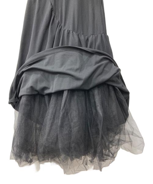 COMME des GARCONS（コムデギャルソン）COMME des GARCONS (コムデギャルソン) ノースリーブチュール ロングワンピース ブラック サイズ:XSの古着・服飾アイテム