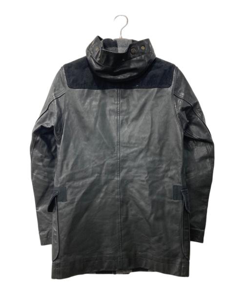 COMME des GARCONS JUNYA WATANABE MAN（コム デ ギャルソン ジュンヤ ワタナベ マン）COMME des GARCONS JUNYA WATANABE MAN (コム デ ギャルソン ジュンヤ ワタナベ マン) レザーダッフルコート ブラック サイズ:Sの古着・服飾アイテム