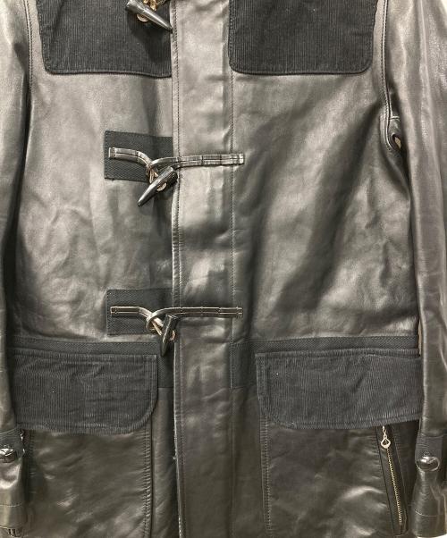 COMME des GARCONS JUNYA WATANABE MAN（コム デ ギャルソン ジュンヤ ワタナベ マン）COMME des GARCONS JUNYA WATANABE MAN (コム デ ギャルソン ジュンヤ ワタナベ マン) レザーダッフルコート ブラック サイズ:Sの古着・服飾アイテム