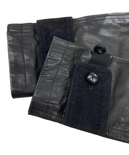 COMME des GARCONS JUNYA WATANABE MAN（コム デ ギャルソン ジュンヤ ワタナベ マン）COMME des GARCONS JUNYA WATANABE MAN (コム デ ギャルソン ジュンヤ ワタナベ マン) レザーダッフルコート ブラック サイズ:Sの古着・服飾アイテム