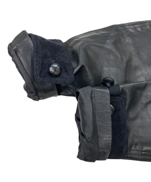 COMME des GARCONS JUNYA WATANABE MAN（コム デ ギャルソン ジュンヤ ワタナベ マン）COMME des GARCONS JUNYA WATANABE MAN (コム デ ギャルソン ジュンヤ ワタナベ マン) レザーダッフルコート ブラック サイズ:Sの古着・服飾アイテム