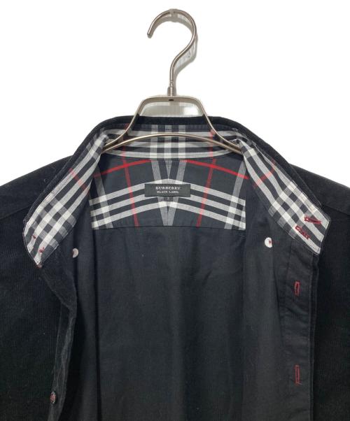 BURBERRY BLACK LABEL（バーバリーブラックレーベル）BURBERRY BLACK LABEL (バーバリーブラックレーベル) コーデュロイシャツ ブラック サイズ:3の古着・服飾アイテム