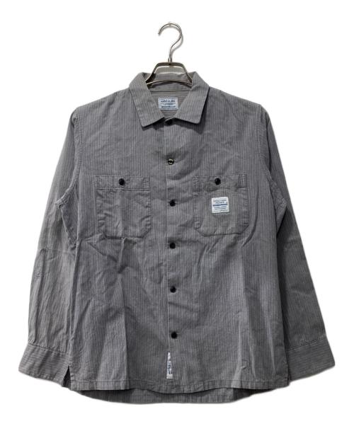 NEIGHBORHOOD（ネイバーフッド）NEIGHBORHOOD (ネイバーフッド) CLASSIC WORK STRIPE /C-SHIRT.LS グレー サイズ:Mの古着・服飾アイテム