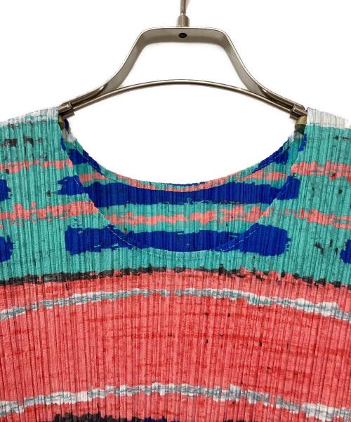 PLEATS PLEASE（プリーツプリーズ）PLEATS PLEASE (プリーツプリーズ) カットソー ピンク×ブルー サイズ:3の古着・服飾アイテム