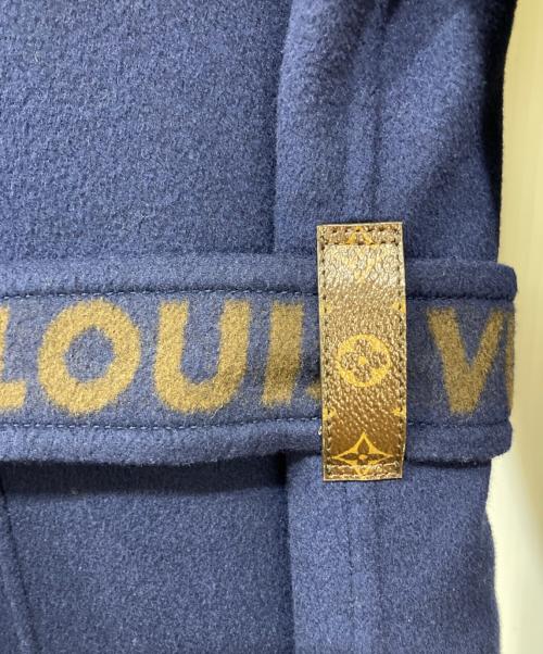 LOUIS VUITTON（ルイ ヴィトン）LOUIS VUITTON (ルイ ヴィトン) 裏モノグラムノーカラーガウンコ-ト ネイビー サイズ:36の古着・服飾アイテム