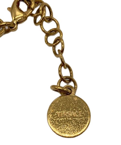 VERSACE（ヴェルサーチェ）VERSACE (ヴェルサーチェ) メドゥーサ ビギー レザー ブレスレット ピンクの古着・服飾アイテム