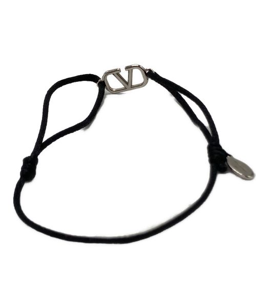 VALENTINO（ヴァレンティノ）VALENTINO (ヴァレンティノ) ロゴシグネチャーブレスレット ブラックの古着・服飾アイテム