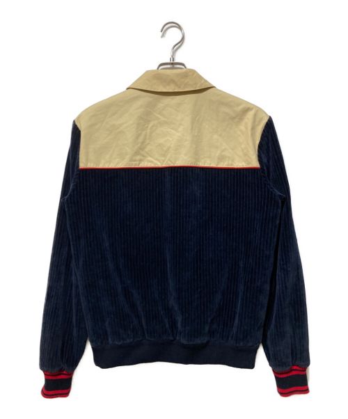 GUCCI（グッチ）GUCCI (グッチ) Rib cotton velour zip-up jacket ネイビー サイズ:Mの古着・服飾アイテム