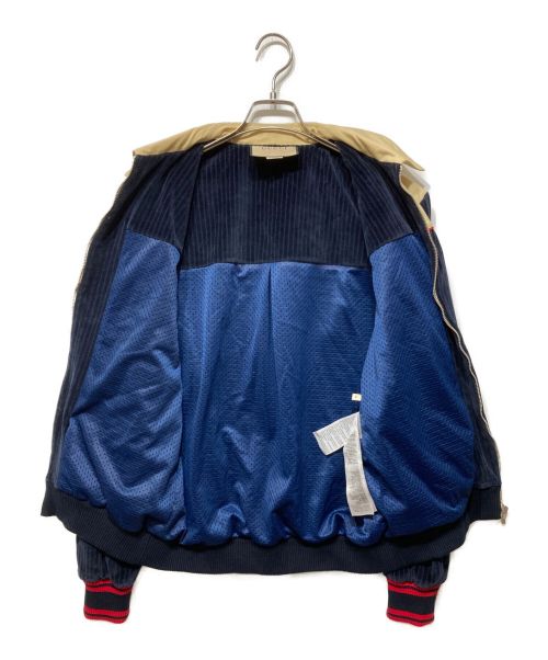 GUCCI（グッチ）GUCCI (グッチ) Rib cotton velour zip-up jacket ネイビー サイズ:Mの古着・服飾アイテム