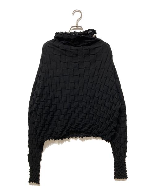 ISSEY MIYAKE（イッセイミヤケ）ISSEY MIYAKE (イッセイミヤケ) WOOL SHELL KNIT ブラック サイズ:Ⅿの古着・服飾アイテム
