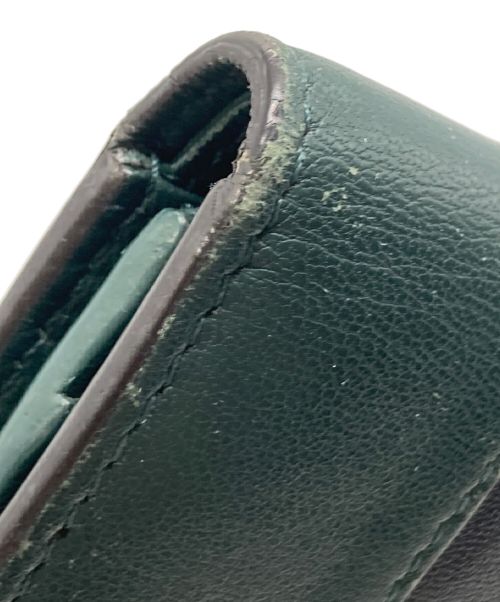 CELINE（セリーヌ）CELINE (セリーヌ) 2つ折り財布 グリーン×ネイビーの古着・服飾アイテム