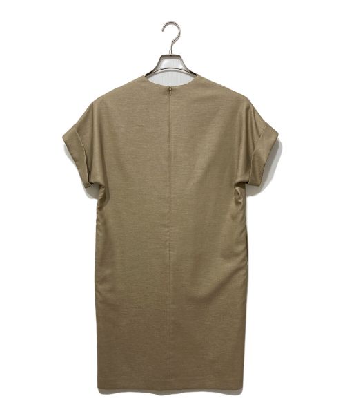 eclat（エクラ）eclat (エクラ) Ⅴネックワンピース ベージュ サイズ:Lの古着・服飾アイテム