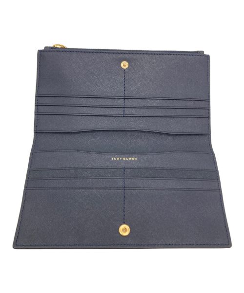 TORY BURCH（トリーバーチ）TORY BURCH (トリーバーチ) 二つ折り長財布 ネイビーの古着・服飾アイテム