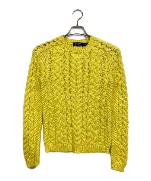 POLO RALPH LAUREN（ポロ・ラルフローレン）POLO RALPH LAUREN (ポロ・ラルフローレン) ケーブルニット イエロー サイズ:Sの古着・服飾アイテム