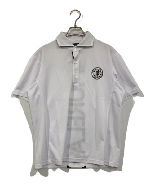 MEN'S BIGI（メンズビギ）MEN'S BIGI (メンズビギ) 1piu1uguale3 relax (ウノピゥウノウグァーレトレ リラックス) リバーメッシュポロシャツ ホワイト サイズ:3の古着・服飾アイテム