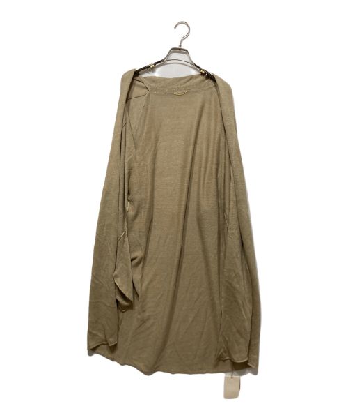 L'appartement（アパルトモン）L'appartement (アパルトモン) リネンロングトッパーカーディガン ベージュ サイズ:FREEの古着・服飾アイテム