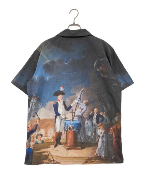 Lafayette（ラファイエット）Lafayette (ラファイエット) FRENCH REVOLUTION ALLOVER OPEN COLLAR S/S SHIRT ネイビー サイズ:Lの古着・服飾アイテム