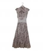 Snidelスナイデル）の古着「ウエストリブプリーツワンピース」｜ラベンダー