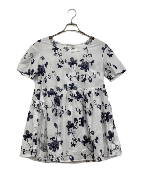 NARA CAMICIE（ナラカミーチェ）NARA CAMICIE (ナラカミーチェ) フラワー刺繍プルオーバーロングブラウス ホワイト サイズ:1の古着・服飾アイテム