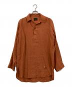 GLAD HANDグラッドハンド）の古着「プルオーバーリネンシャツ」｜ブラウン