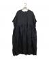 オオカミとフクロウ（オオカミトフクロウ）の古着「リネン半袖ワンピース」｜ブラック