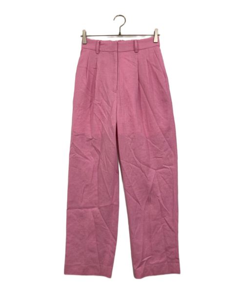 Ameri（アメリ）AMERI (アメリ) 2TUCK NATURAL LIKE STRAIGHT PANTS ピンク サイズ:Ⅿの古着・服飾アイテム