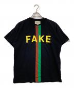 GUCCIグッチ）の古着「FAKE NOT  TEE」｜ブラック