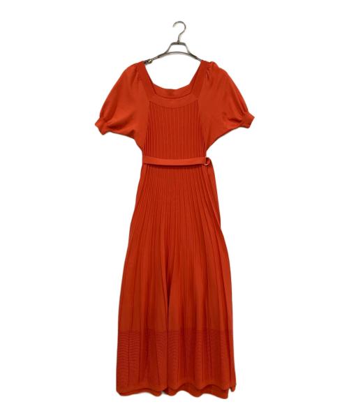 Diagram（ダイアグラム）Diagram (ダイアグラム) パフプリーツニットワンピース オレンジ サイズ:ーの古着・服飾アイテム