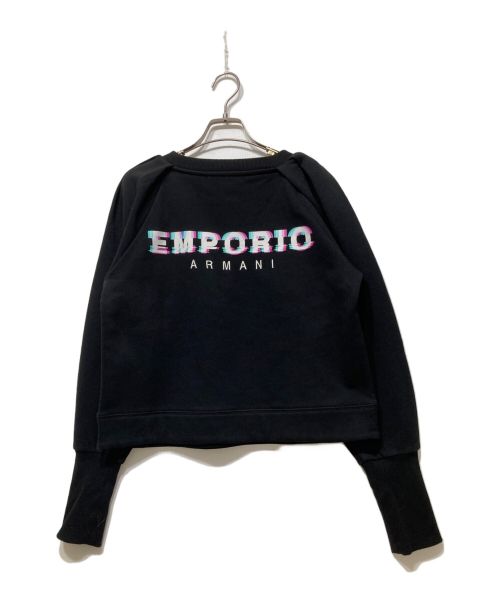 EMPORIO ARMANI（エンポリオアルマーニ）EMPORIO ARMANI (エンポリオアルマーニ) クルーネックスウェット ブラック サイズ:42の古着・服飾アイテム