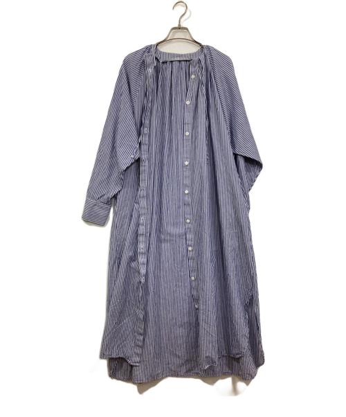 machatt（マチャット）machatt (マチャット) ストライプシャツワンピース ブルー サイズ:FREEの古着・服飾アイテム