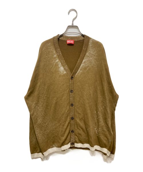 DIESEL（ディーゼル）DIESEL (ディーゼル) K-LAREMCE CARDIGAN / Vネックカーディガン ブラウン サイズ:Lの古着・服飾アイテム