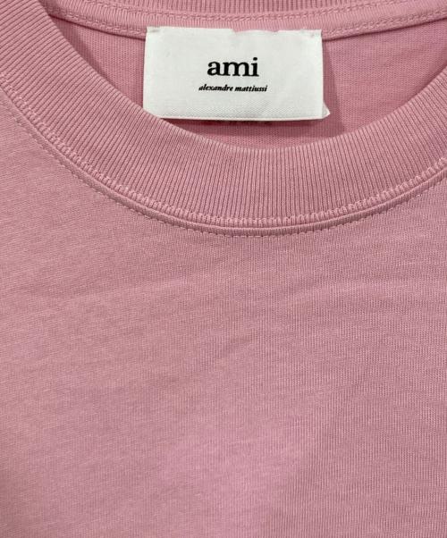AMI Alexandre Mattiussi（アミアレクサンドルマテュッシ）AMI Alexandre Mattiussi (アミアレクサンドルマテュッシ) ハートロゴ刺繍Tシャツ ピンク サイズ:Ⅿの古着・服飾アイテム