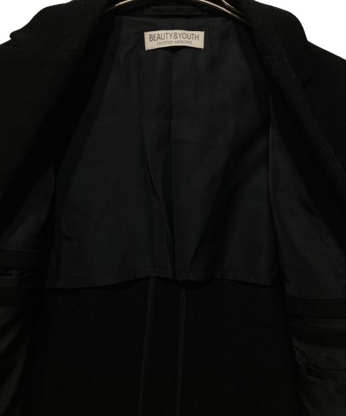 BEAUTY&YOUTH（ビューティーアンドユース）BEAUTY&YOUTH (ビューティーアンドユース) ソリッド メルトン チェスターコート ブラック サイズ:Lの古着・服飾アイテム
