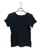 me ISSEY MIYAKEミーイッセイ ミヤケ）の古着「シャーリングカットソー」｜ブラック