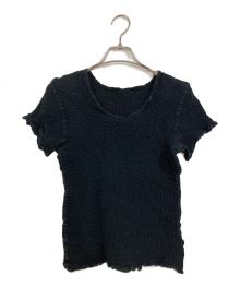 me ISSEY MIYAKE（ミーイッセイ ミヤケ）の古着「シャーリングカットソー」｜ブラック