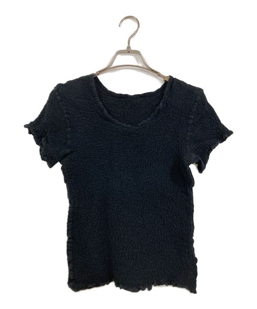 me ISSEY MIYAKE（ミーイッセイ ミヤケ）me ISSEY MIYAKE (ミーイッセイ ミヤケ) シャーリングカットソー ブラック サイズ:実寸参照の古着・服飾アイテム