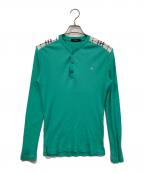 BURBERRY BLACK LABELバーバリーブラックレーベル）の古着「ヘンリーネックカットソー」｜グリーン