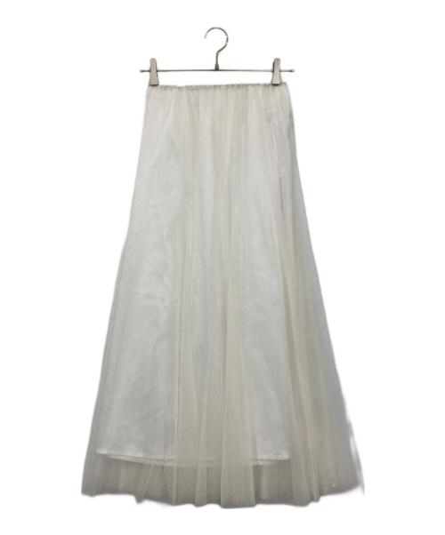 Loungedress（ラウンジドレス）Loungedress (ラウンジドレス) チュールフレアスカート ホワイト サイズ:FREEの古着・服飾アイテム