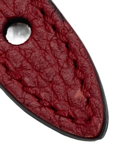 GUCCI（グッチ）GUCCI (グッチ) マイクログッチシマ レザー ショルダーバッグ ベージュ×レッドの古着・服飾アイテム