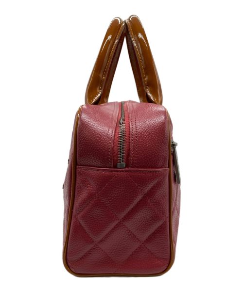 CHANEL（シャネル）CHANEL (シャネル) キャビアスキン ロゴ ボーリングバッグ ピンクの古着・服飾アイテム