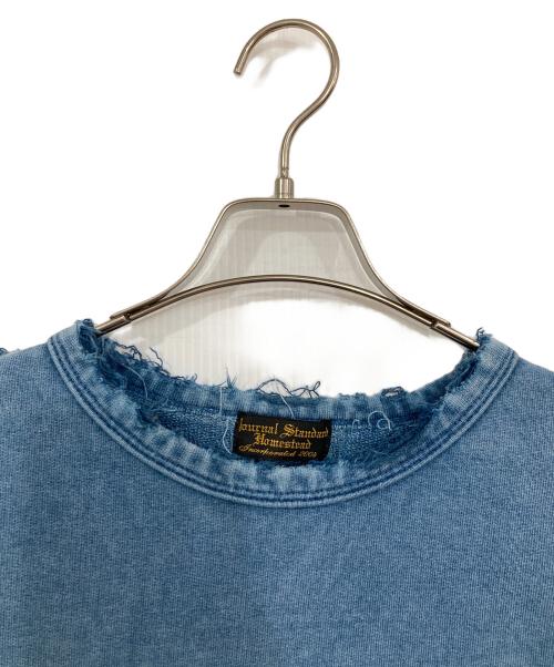 J.S HOMESTEAD（ジャーナルスタンダード ホームステッド）J.S HOMESTEAD (ジャーナルスタンダード ホームステッド) パシフィックウラケダメージクルーネックスウェット ブルー サイズ:Ⅿの古着・服飾アイテム