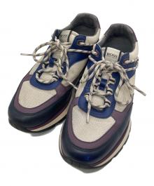 BOSS HUGO BOSS（ボス ヒューゴボス）の古着「ローカットスニーカー」｜ネイビー×パープル