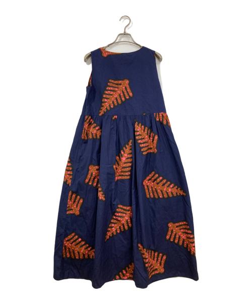 LE GLAZIK（ル グラジック）LE GLAZIK (ル グラジック) バティック スリーブレスワンピース ネイビー サイズ:36の古着・服飾アイテム